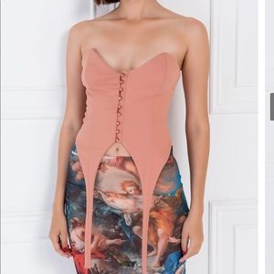 Dark powder sweatheart corset top